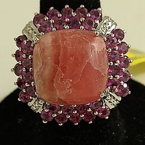 *NEW* 20.00CT Argentinian Rhodochrosite & Orissa Rhodolite Garnet Ring, …